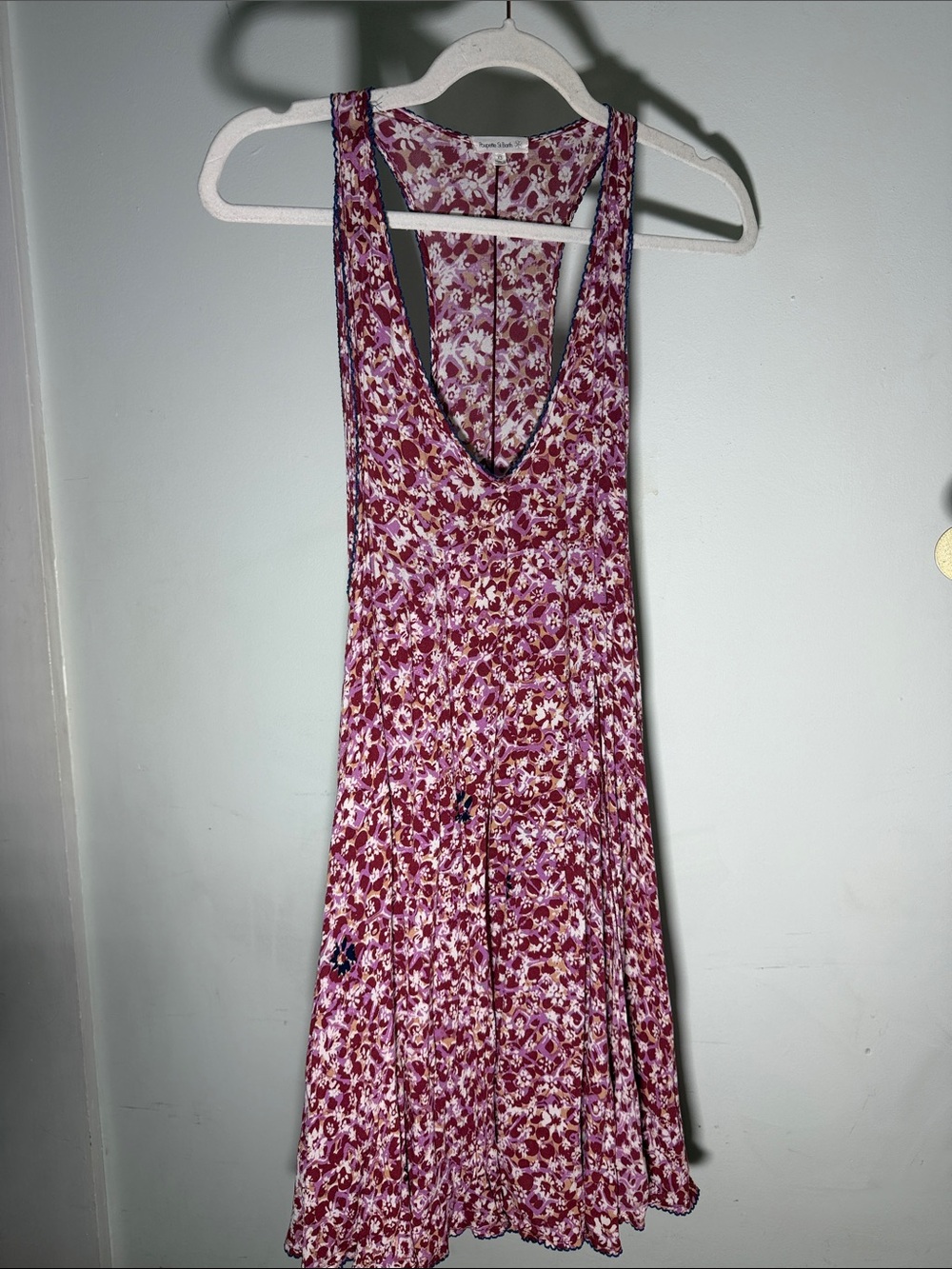 Poupette St Barth Estelle Pink Floral Faux Wrap Mini Dress XS